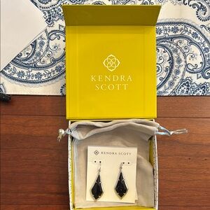 Kendra Scott Black Pyrite Olivia Silver Earrings